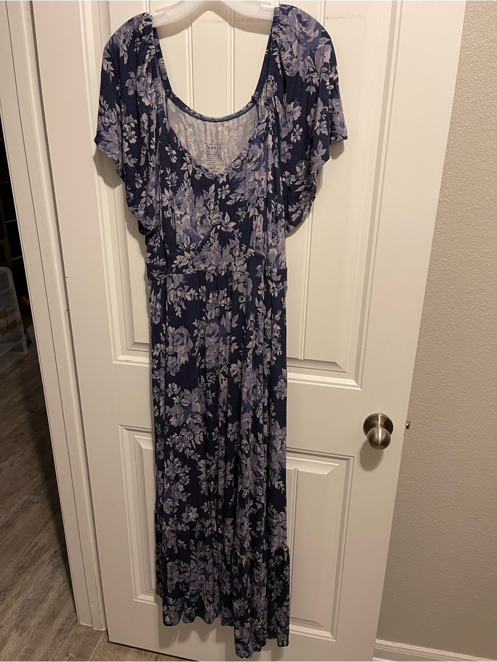 Torrid Women's Navy Maxi Dress - Scoop Neck Beach Whimsical Fairy Romantic